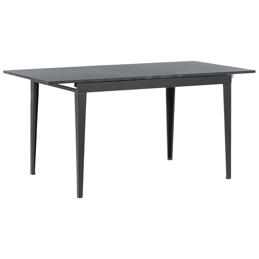 Beliani Rozkladací jedálenský stôl 120/160 x 80 cm čierny NORLEY